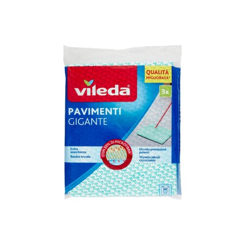 VILEDA PANNO PAVIMENTI GIGANTE IN MICROFIBRA 3 PEZZI