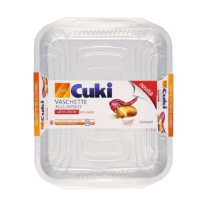 CUKI VASCHETTE ALLUMINIO ULTRA- FORZA CON MANICI 12 PORZIONI 2 PEZZI