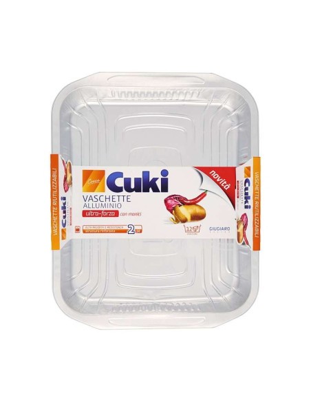 01972-1 CUKI VASCHETTE ALLUMINIO ULTRA- FORZA CON MANICI 12 PORZIONI 2 PEZZI