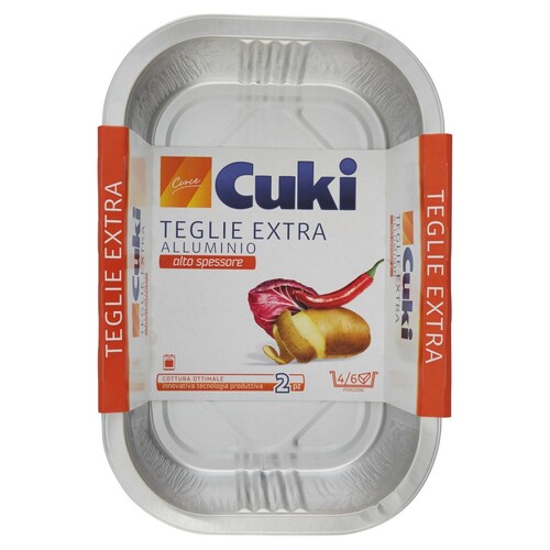 CUKI TEGLIE EXTRA ALLUMINIO ALTO SPESSORE 4/6 PORZIONI 2 PEZZI