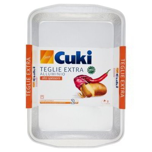 CUKI TEGLIE EXTRA ALLUMINIO ALTO SPESSORE 8 PORZIONI 2 PEZZI