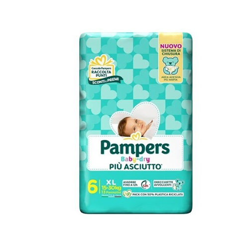 PAMPERS BABY-DRY PANNOLINI 6 XL EXTRA LARGE