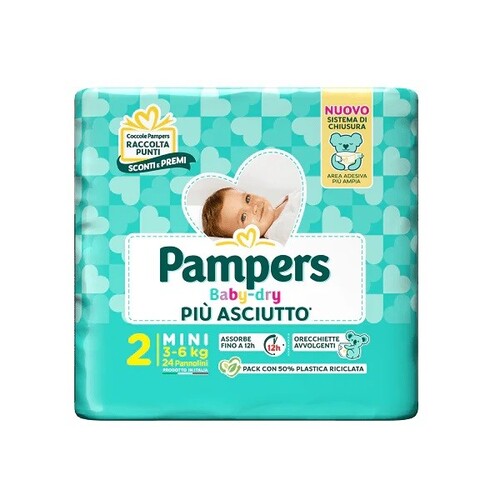 PAMPERS BABY-DRY PANNOLINO 2 MINI