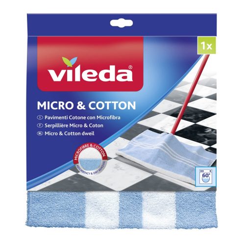 VILEDA PANNO MICRO &amp  COTTON PER PAVIMENTI CON MICROFIBRA E COTONE