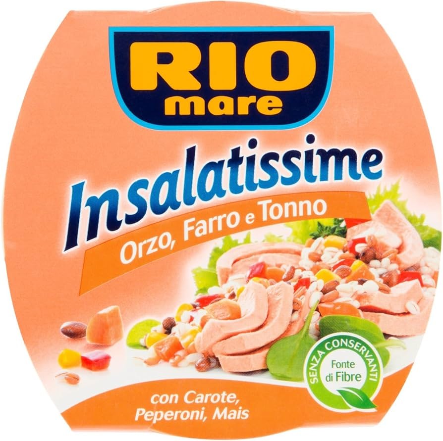 RIOMARE INSALATISSIME DI TONNO, ORZO E FARRO CON CAROTE, PEPERONI E MAIS 160G