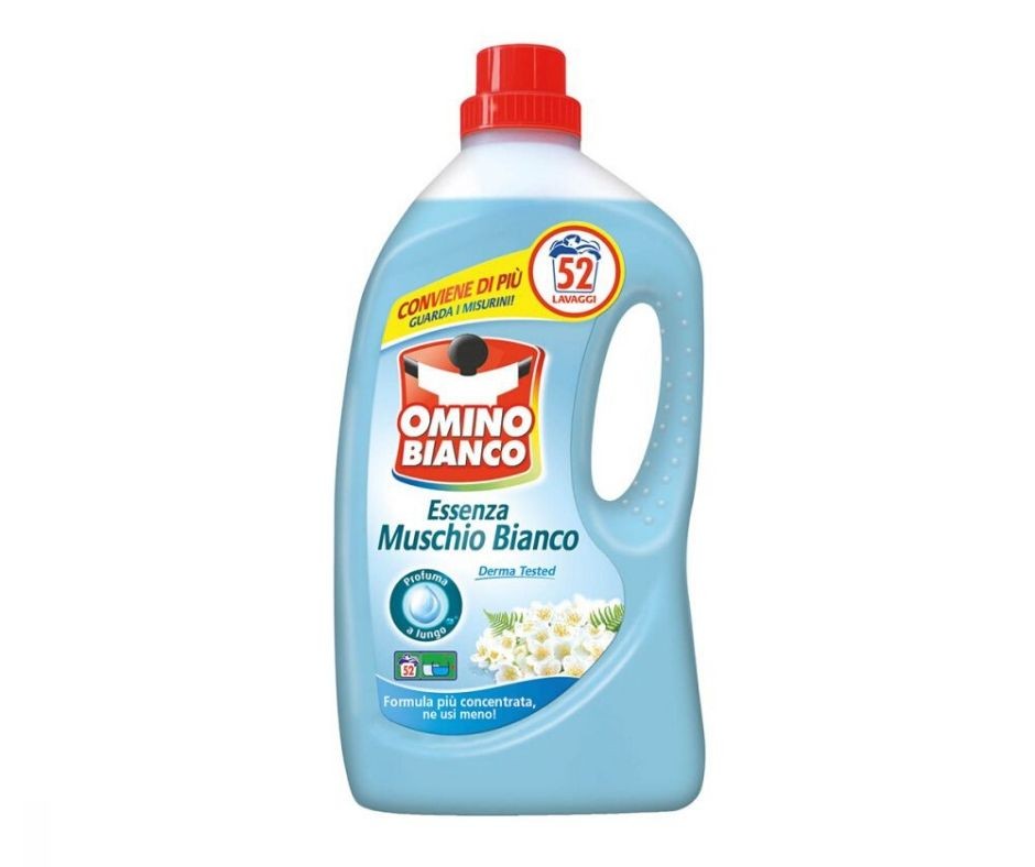 04149-1 OMINO BIANCO DETERGENTE LAVATRICE MUSCHIO BIANCO LT2.6 52 LAVAGGI