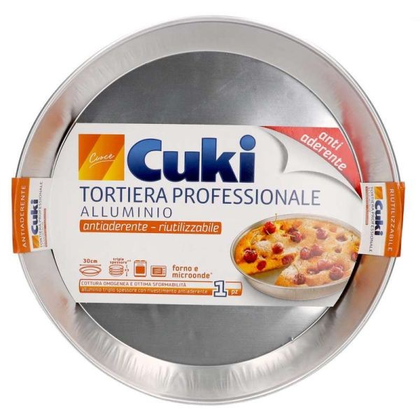 CUKI TORTIERA PROFESIONALE ALLUMINIO ROTONDA 30CM