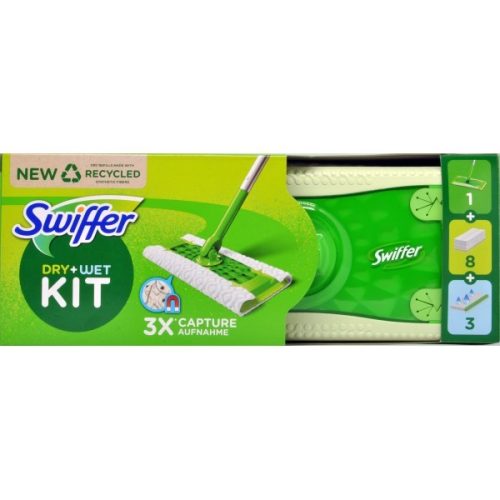 SWIFFER DRY + WET STARTER KIT + 8 PANNI+3 WET