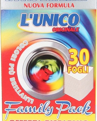 L'UNICO PANNO LAVATRICE COLORI PIU' BRILLANTI 30 FOGLI