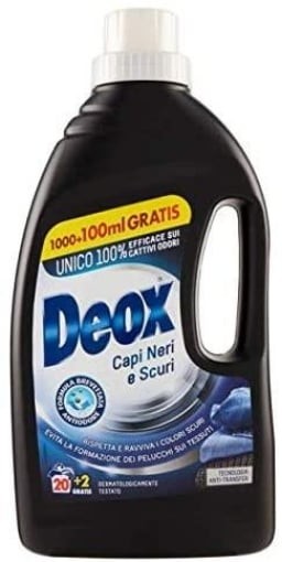 07354-1 DEOX DETERGENTE LAVATRICE CAPI NERI E SCURI 20+2 LAVAGGI 1,1LT