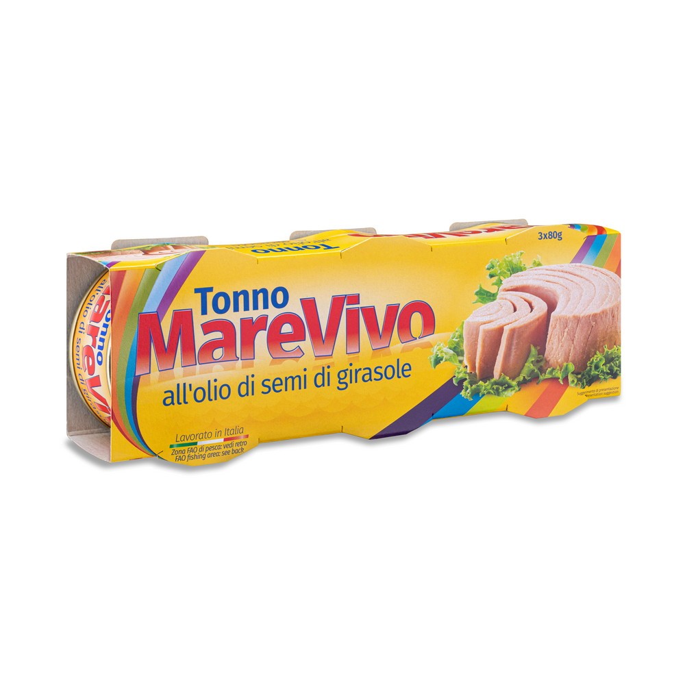 MAREVIVO TONNO ALL'OLIO DI SEMI DI GIRASOLE GR80X3