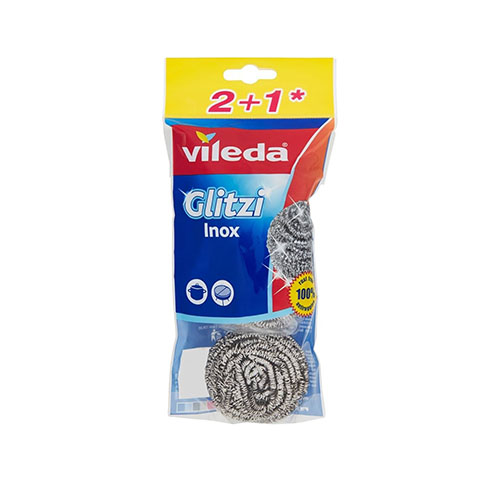 VILEDA GLITZI INOX PAGLIETTA A SPIRALE 2+1 PEZZI