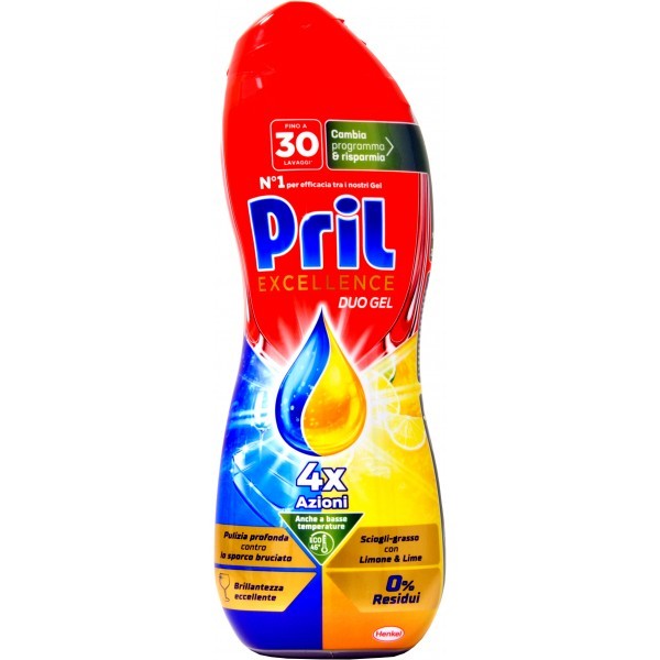 PRIL DUO GEL GOLD CON LIMONE &amp  LIME LAVASTOVIGLIE 540ML