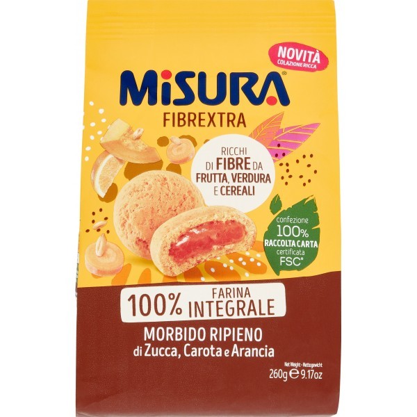 MISURA FIBREXTRA FROLLINO MORBIDO RIPIENO DI ZUCCA, CAROTA E ARANCIA 260GR