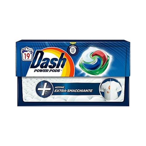 DASH POWER PODS AZIONE EXTRA- SMACCHIANTE DETERGENTE LAVATRICE 19 PEZZI&amp BSP