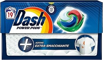 DASH POWER PODS AZIONE EXTRA- SMACCHIANTE DETERGENTE LAVATRICE 19 PEZZI