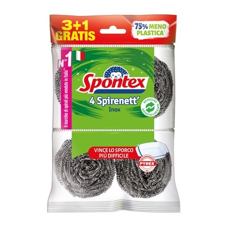SPONTEX 4 SPIRENETT' PAGLIETTE INOX