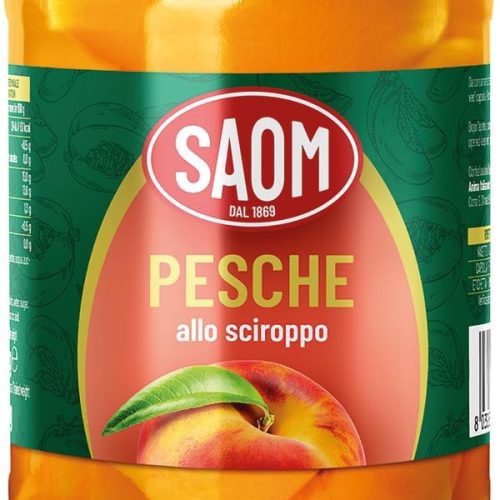 SAOM PESCHE SCIROPPATE IN VETRO 700GR