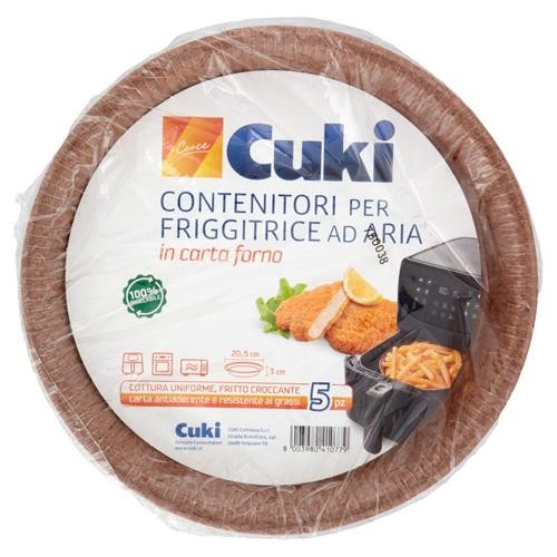 CUKI CONTENITORI PER FRIGGITRICE AD ARIA IN CARTA FORNO 5 PEZZI CM20,5X3