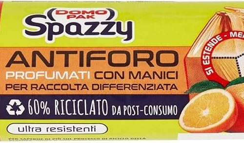 DOMO PACK SACCHI IMMONDIZIA ARANCIA 15 PEZZI 28LT CM52X54