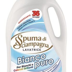 SPUMA DI SCIAMPAGNA DETERGENTE LAVATRICE BIANCO PURO 36 LAVAGGI 1620ML