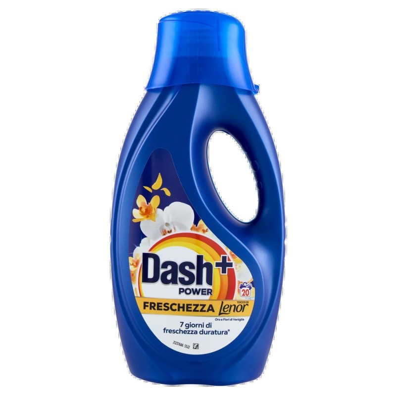 DASH + POWER FRESCHEZZA DI LENOR ORO E FIORI DI VANIGLIA DETERGENTE LAVATRICE 20 LAVAGGI 900ML
