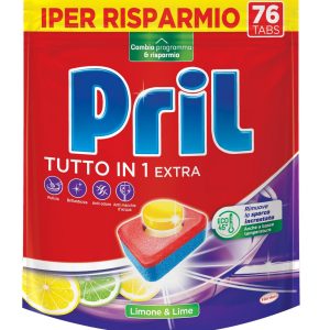 PRIL TUTTO IN 1 EXTRA LIMONE &amp  LIME LAVASTOVIGLIE 76 TABS