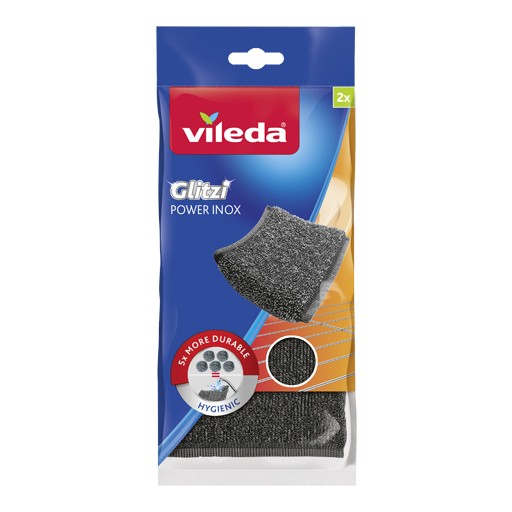 VILEDA SPUGNA GLITZI POWER INOX 2 PEZZI