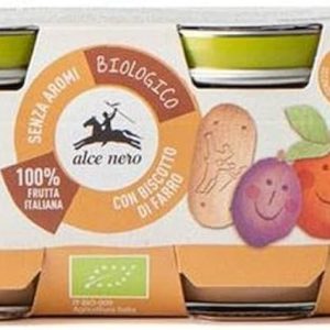 ALCE NERO OMOGENEIZZATO MELA,PRUGNA E BISCOTTO BIO GR80X2