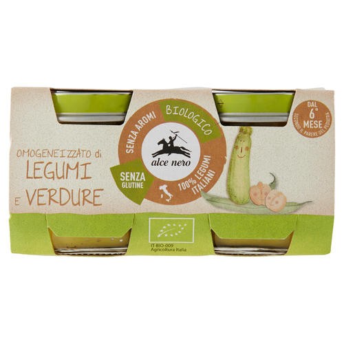 ALCE NERO OMOGENEIZZATO LEGUMI E VERDURE BIO GR80X2