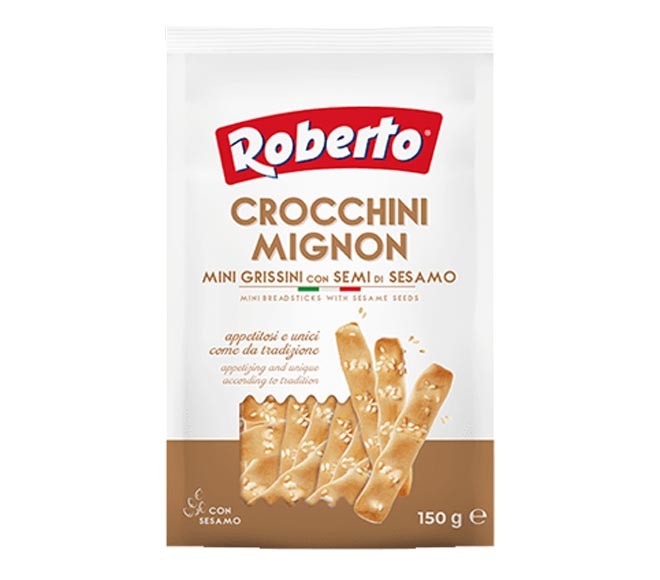 14986-1 ROBERTO CROCCHINI MIGNON MINI GRISSINI CON SEMI DI SESAMO 150G