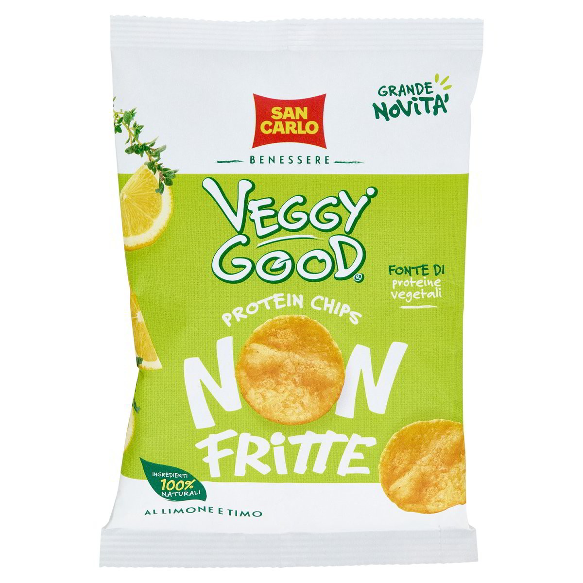 SAN CARLO VEGGY GOOD PROTEIN CHIPS AL LIMONE E TIMO 65G