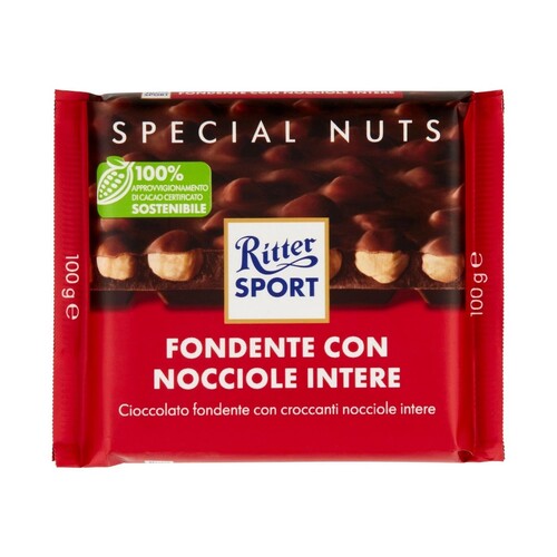 RITTER SPORT FONDENTE CON NOCCIOLE INTERE 100GR