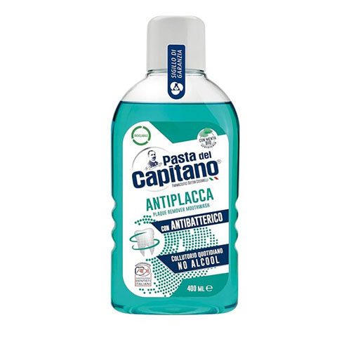 PASTA DEL CAPITANO COLLUTORIO ANTIPLACCA CON ANTIBATTERICO 400ML