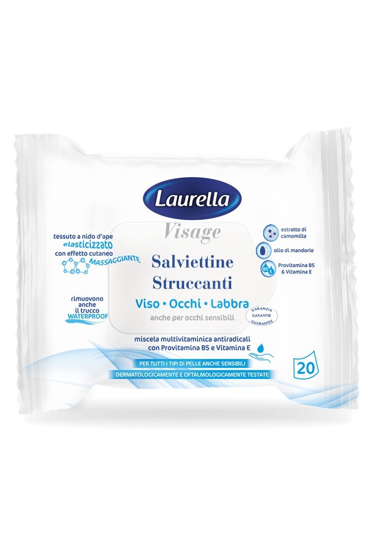 01403-1 LAURELLA VISAGE SALVIETTINE UMIDIFICATE STRUCCANTI 20 PEZZI