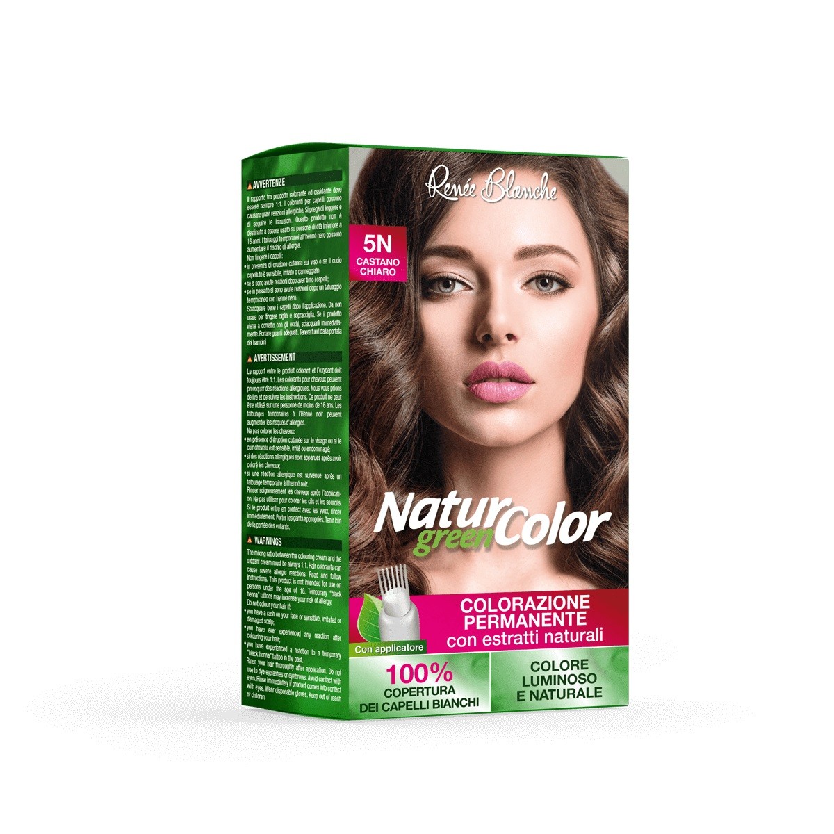 01491-1 NATUR GREEN COLOR COLORAZIONE PERMANENTE 5N CASTANO CHIARO