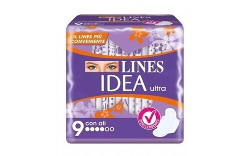 LINES IDEA ULTRA ASSORBENTE CON ALI 9 PEZZI