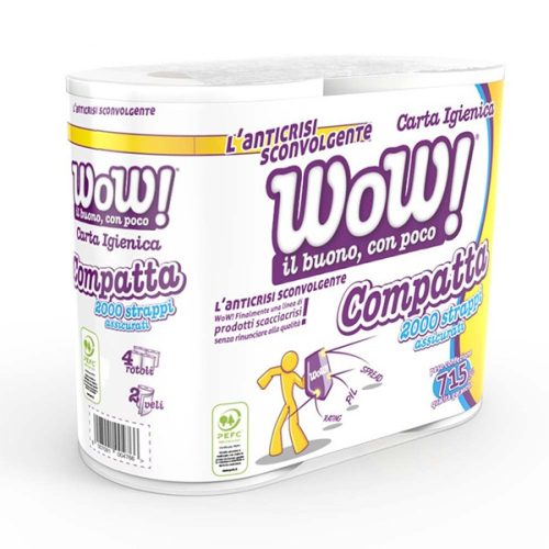 WOW CARTA IGIENICA COMPATTA 4 ROTOLI
