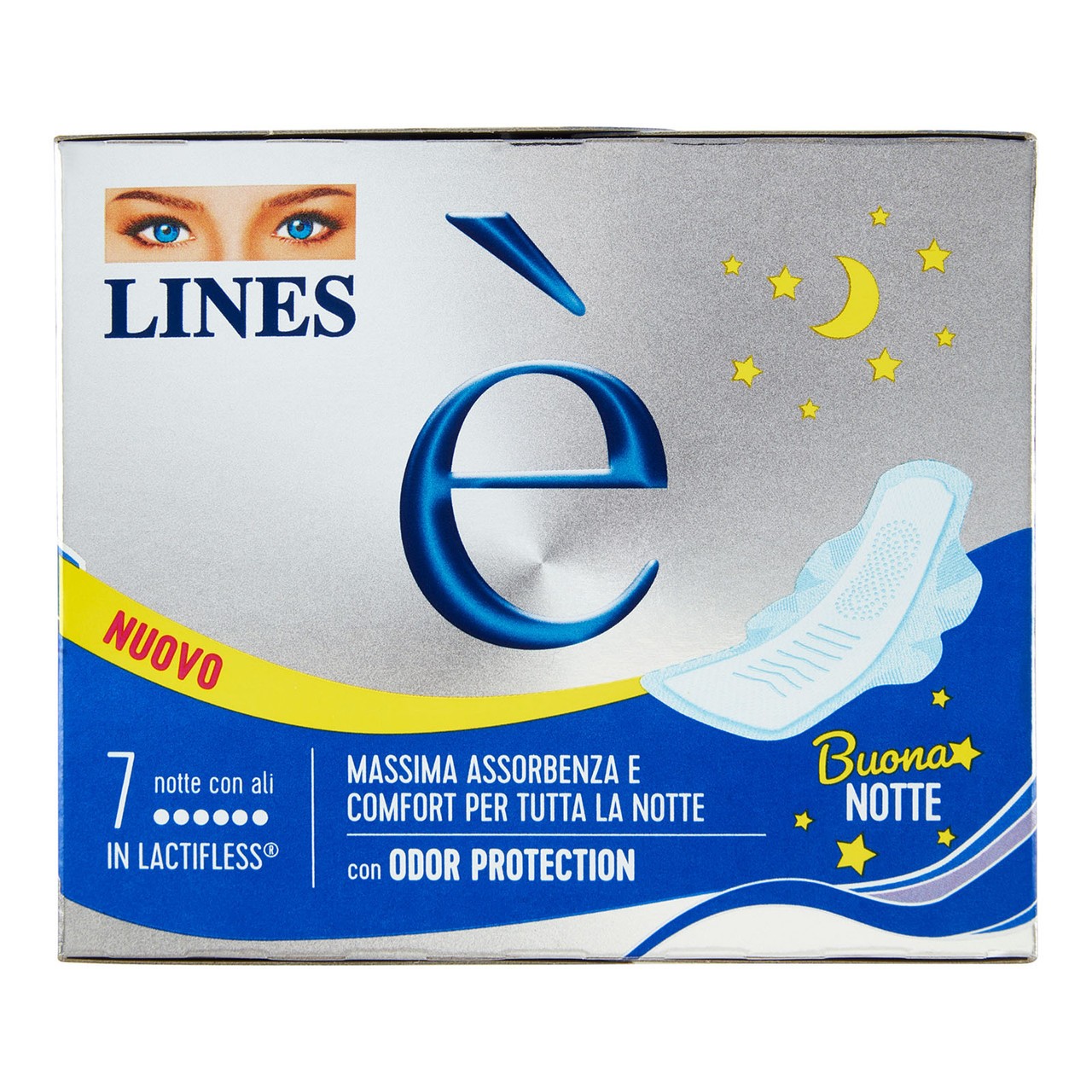 LINES E' ASSORBENTE NOTTE CON ALI 7 PEZZI IN LACTIFLESS
