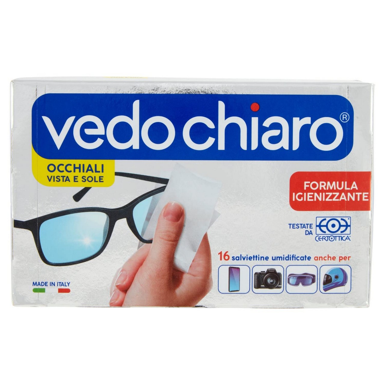 VEDO CHIARO OCCHIALI VISTA E SOLE SALVIETTINE UMIDIFICATE 16 PEZZI