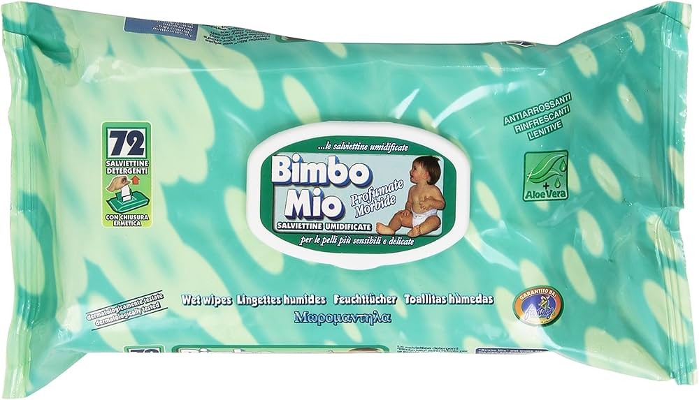 04814-1 BIMBO MIO SALVIETTINE UMIDIFICATE DETERGENTI PROFUMATE MORBIDE 72 PEZZI