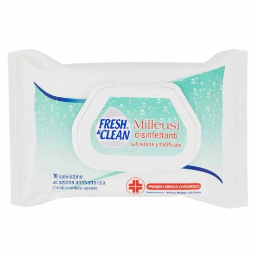 FRESH&amp CLEAN SALVIETTINE UMIDIFICATE MILLEUSI DISINFETTANTI 20 PEZZI