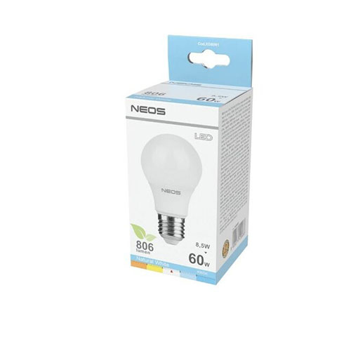 NEOS LAMPADINA LED GOCCIA 8,5W E27 LUCE NATURALE