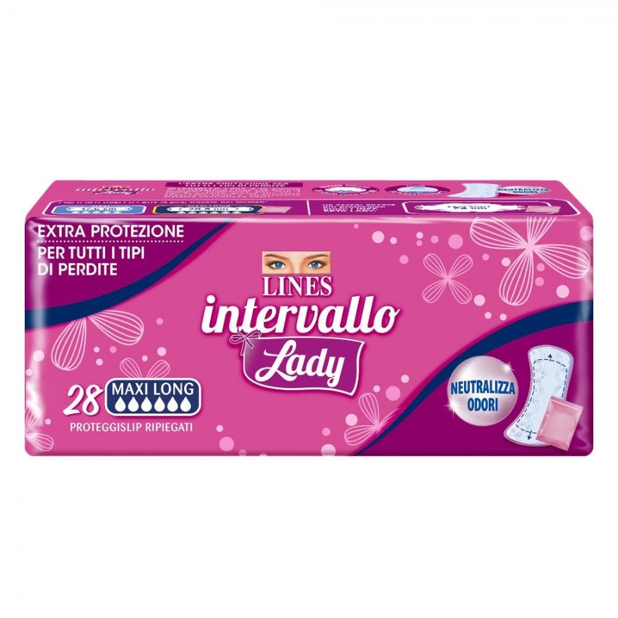LINES INTERVALLO LADY PROTEGGISLIP RIPIEGATI MAXI LONG 28 PEZZI