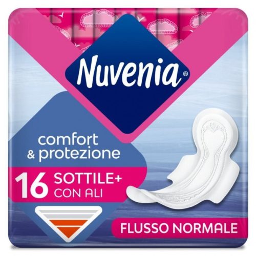 NUVENIA ASSORBENTE SOTTILE CON ALI FLUSSO NORMALE 16 PEZZI
