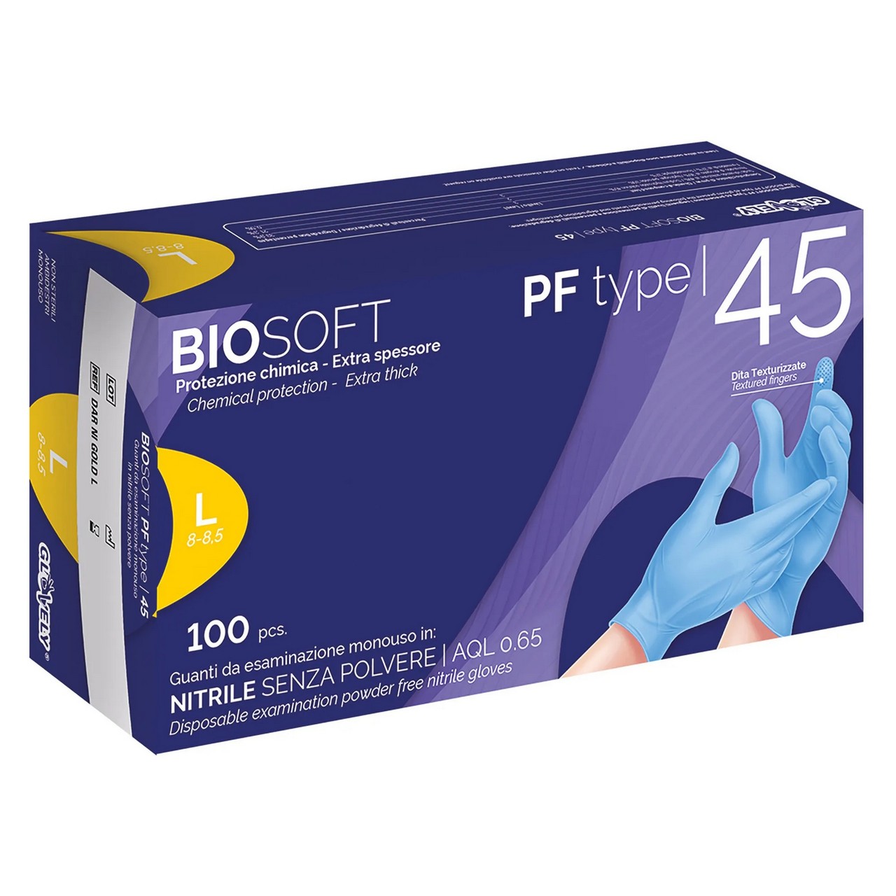 BIOSOFT GUANTI IN NITRILE TAGLIA L 8/8,5 100 PEZZI