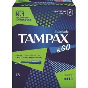 TAMPAX &amp  GO SUPER 18 PEZZI