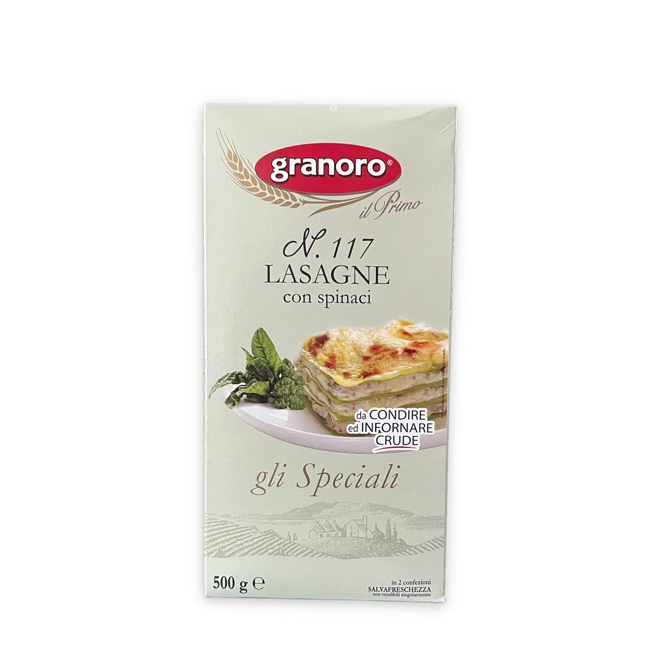 GRANORO GLI SPECIALI LASAGNE CON SPINACI 500GR