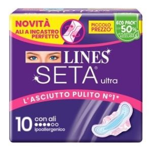 LINES SETA ULTRA CON ALI 10 PEZZI IPOALLERGENICO