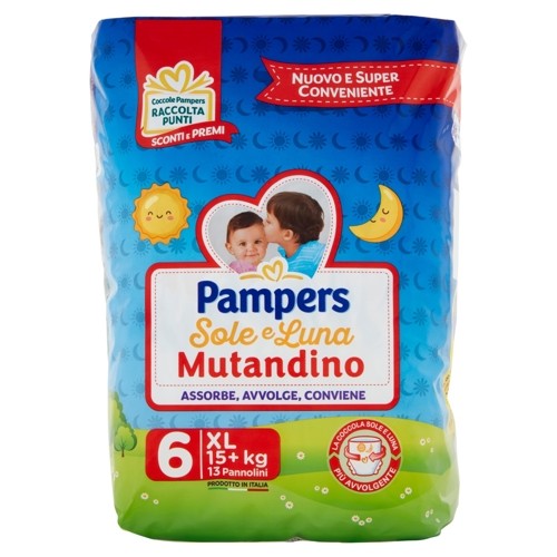 PAMPERS SOLE E LUNA MUTANDINO 6 XL 13 PEZZI